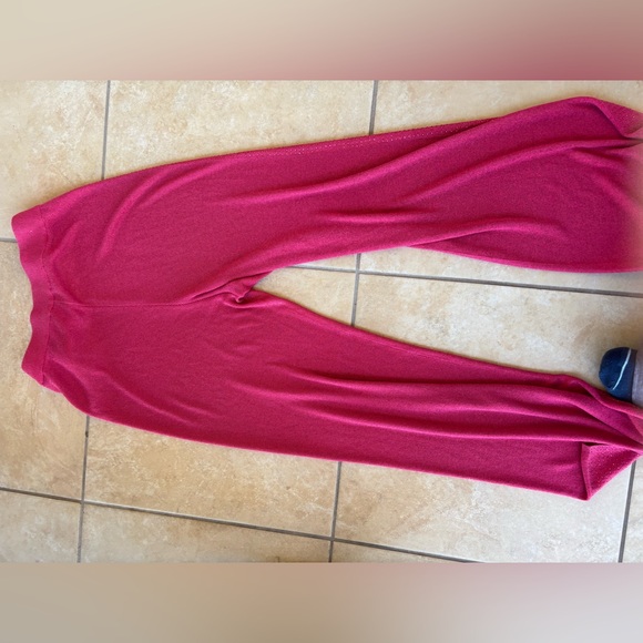 Boston Proper Fuchsia Wide-Leg Rhinestone Pants - Picture 3 of 7